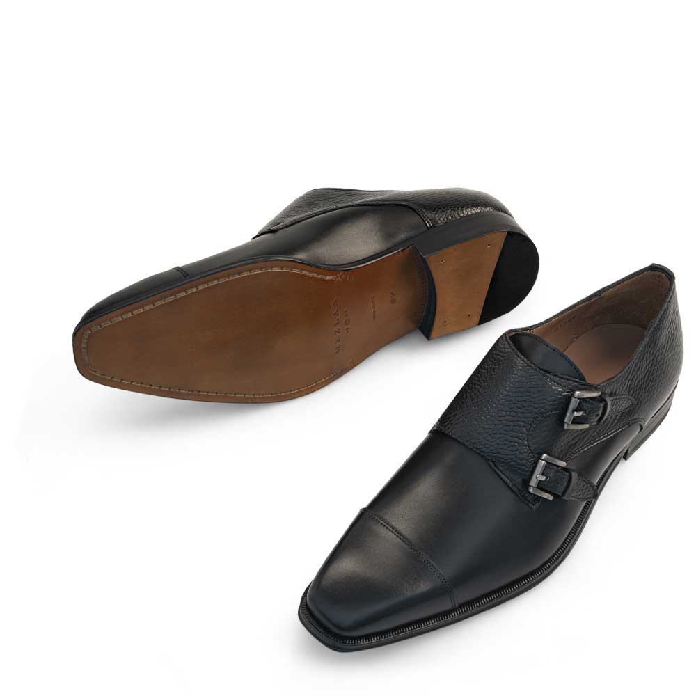 20995 Dual-Texture Double Monk Strap