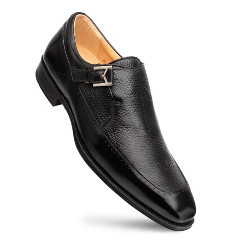Men's Black Leather Slip on Gold Buckle Dress Shoes -  Sweden
