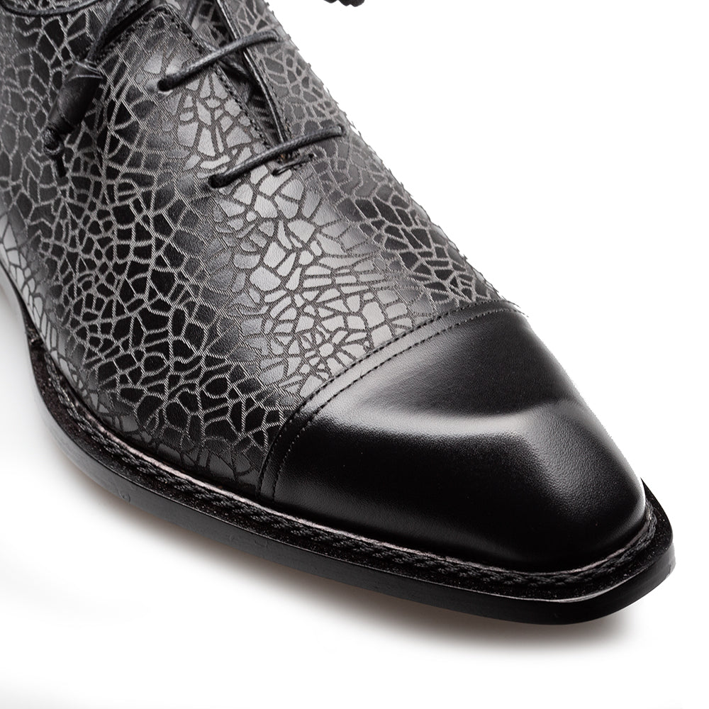 Asymmetric Embossed Calf Oxford