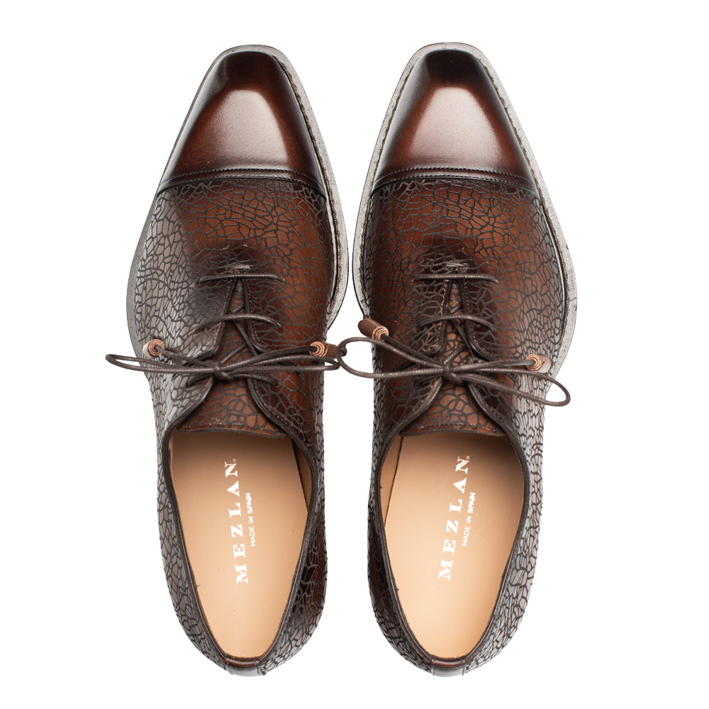 Asymmetric Embossed Calf Oxford