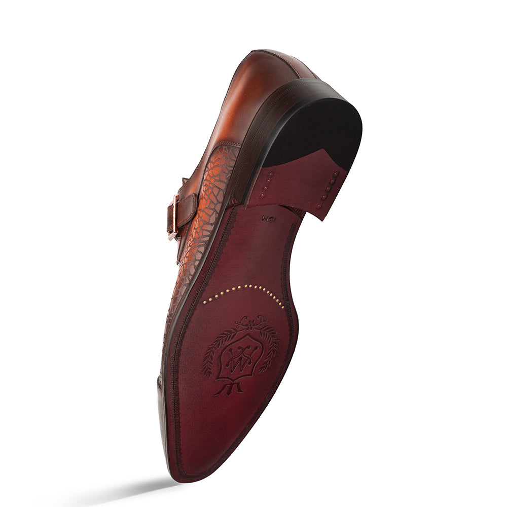 Laser-Print Calf Monk Strap