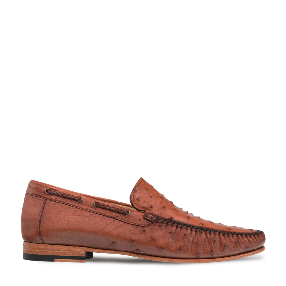 Genuine Ostrich Moccasin Slip On