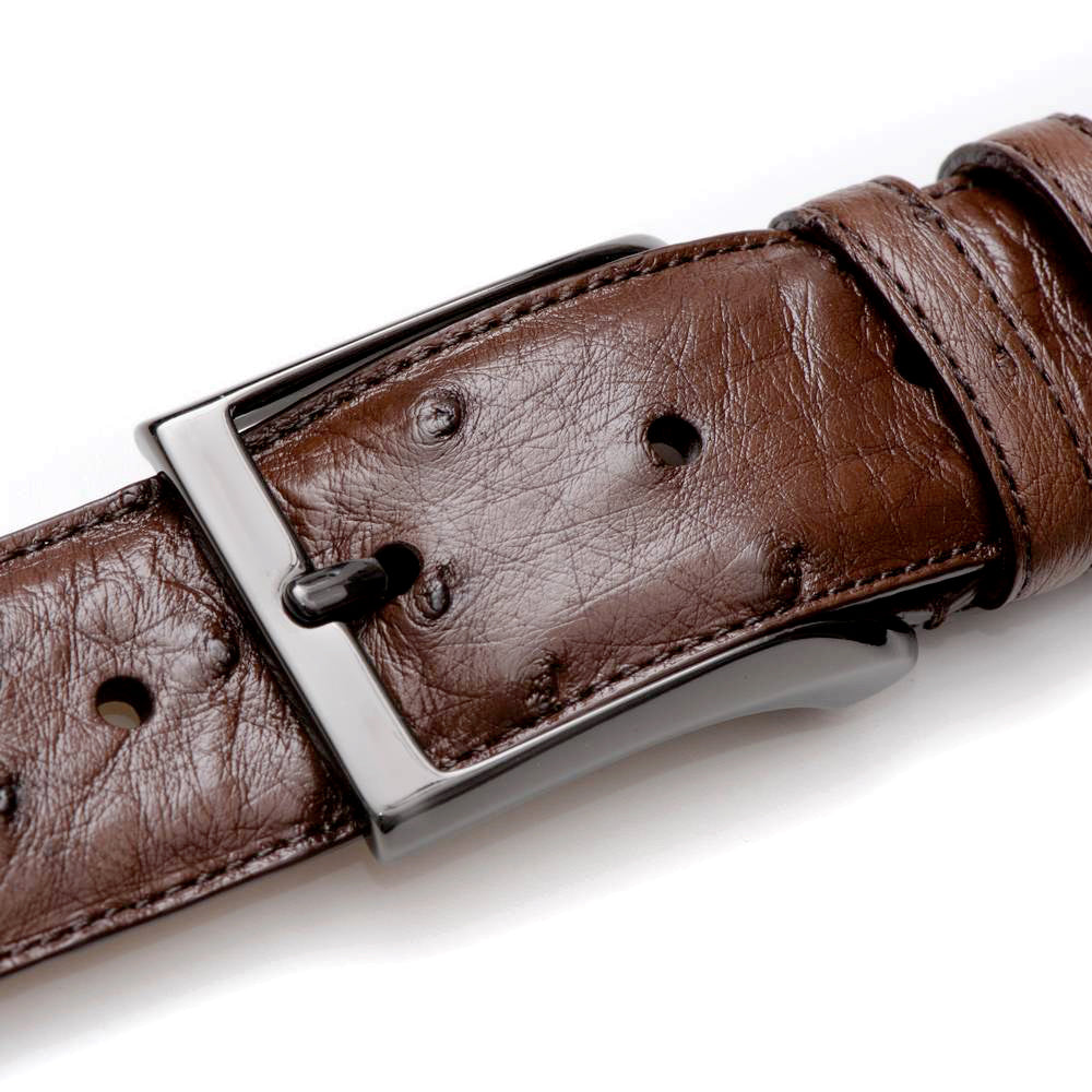 Tobacco Ostrich Leather Belt – Peyman Umay