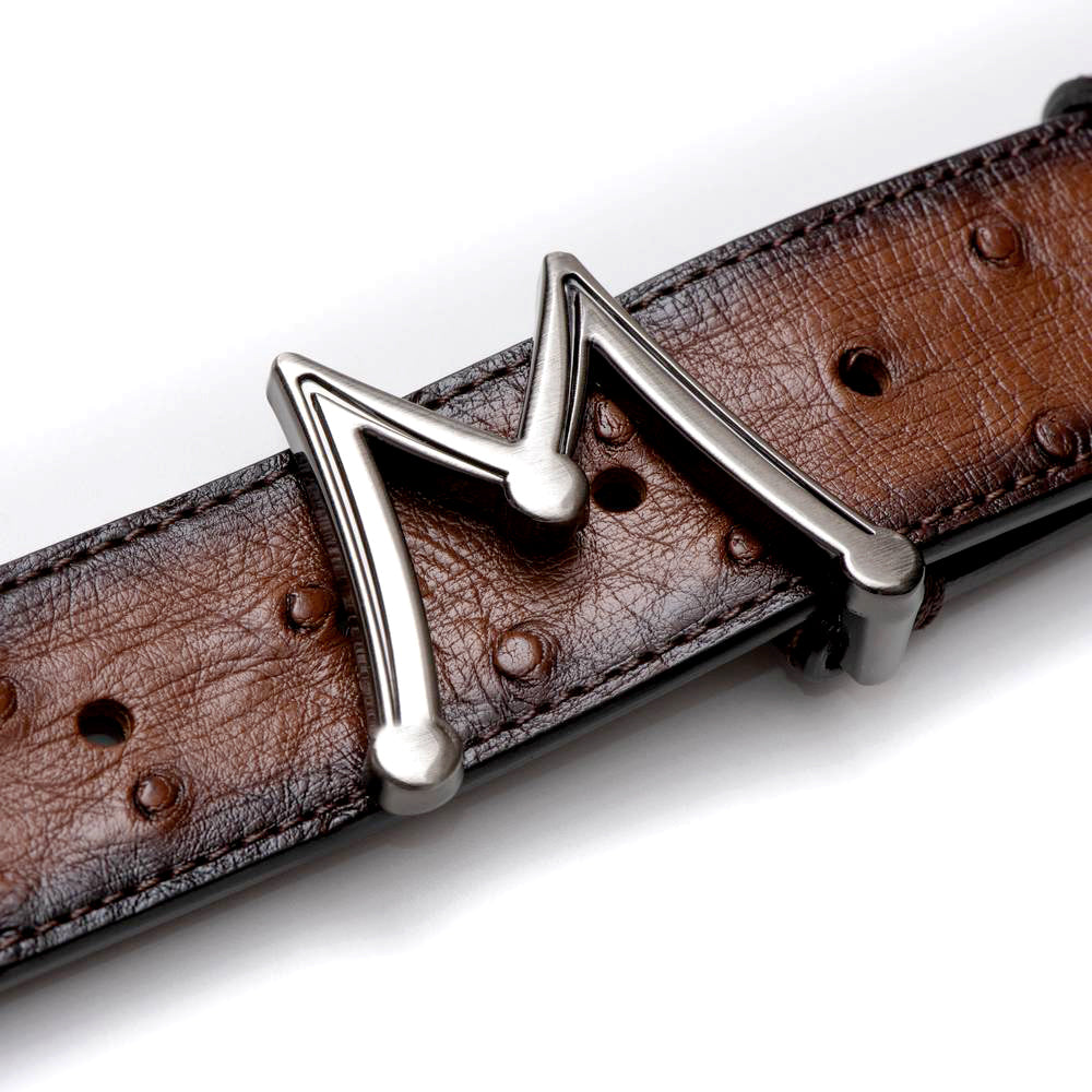 Cognac Mock Ostrich Leather Belt